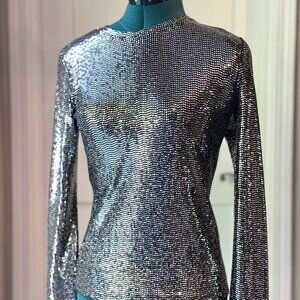 Sequined Long Sleeve Glitter Top